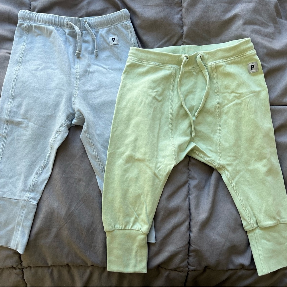 Polarn O. Pyret Baby Blue and Green Joggers